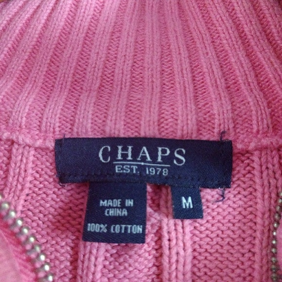 Chaps Ralph Lauren Quarter Zip Sweater - Picture 2 of 2